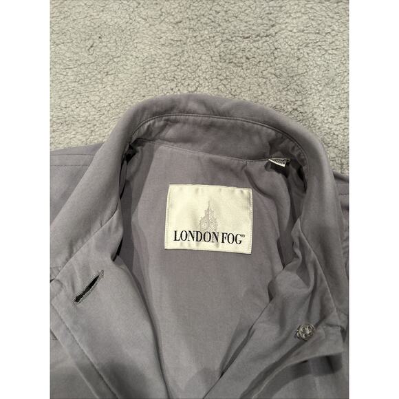 London Fog Size 8 Mid Length Grey Trench Coat W/Buttons. Lightweight Stylish! - Picture 2 of 7